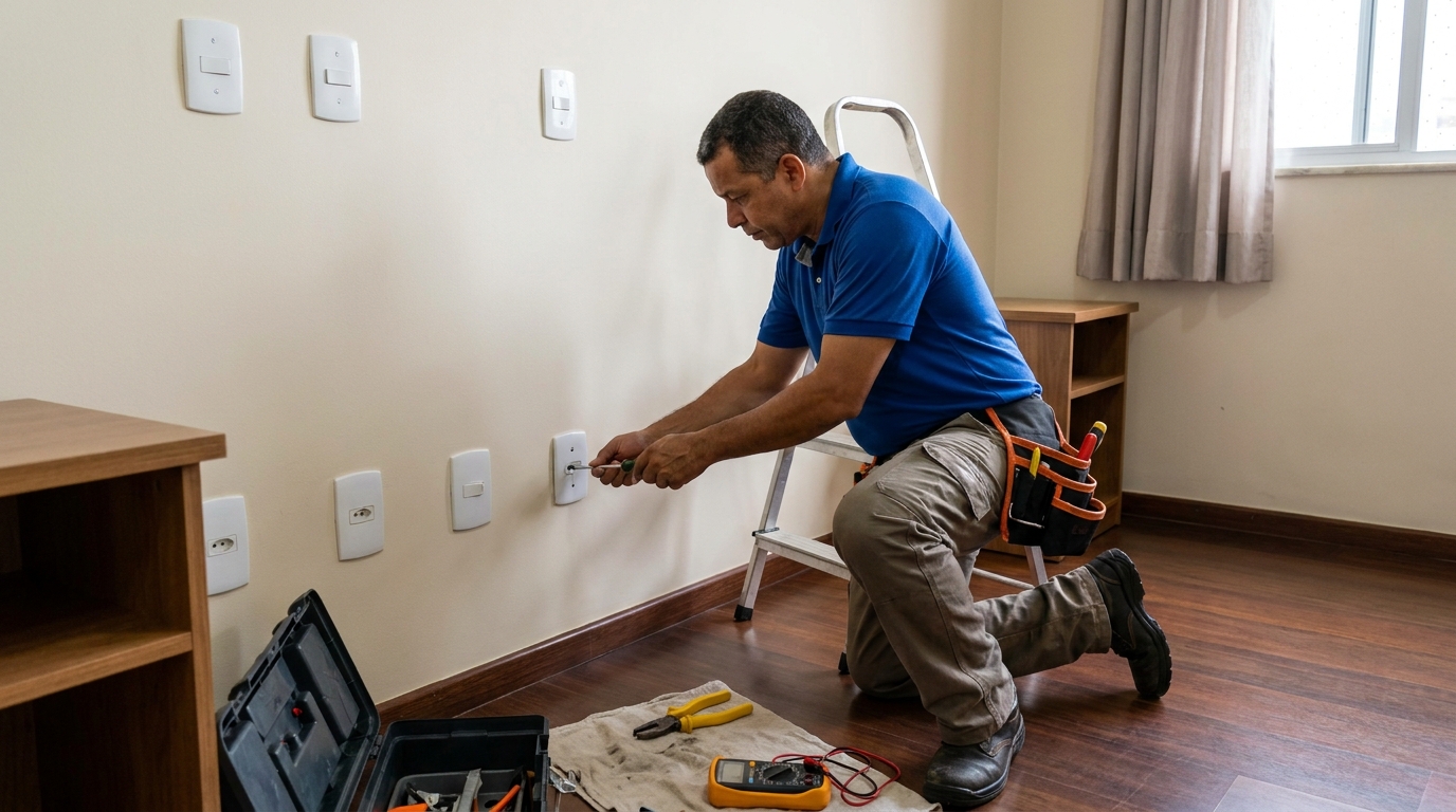 Instalacao de tomada e interruptor residencial em Belém‑PA